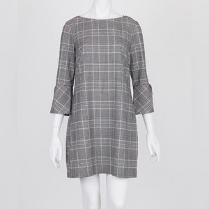 H&M black and white plaid 3/4 sleeve dress